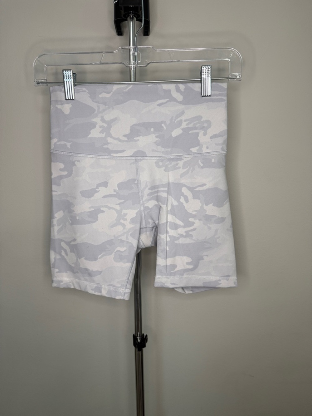 lululemon athletica High-Rise Light Gray & White Camo Bike Shorts